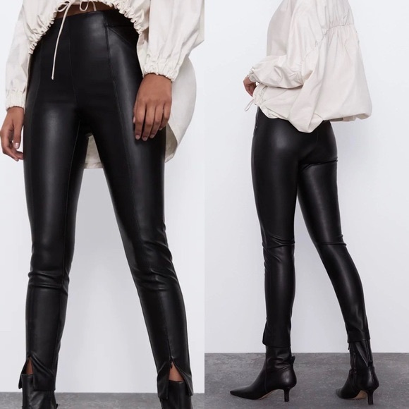 Zara Pants & Jumpsuits Zara Faux Leather Pants Poshmark